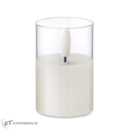 LED viaszgyertya üveg tartóban