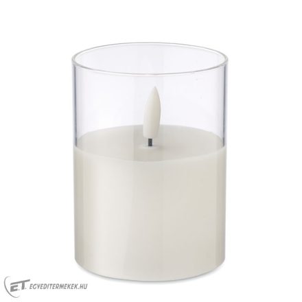 LED viaszgyertya üveg tartóban